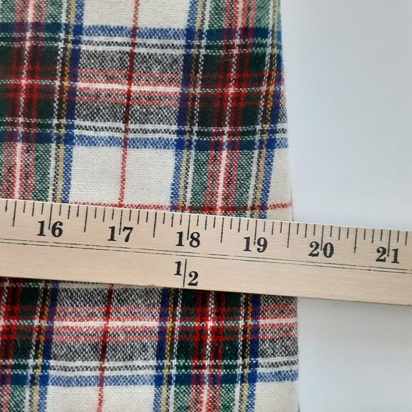 Vintage 1980s Wool Flannel Shift Dress Red Rothesay Tartan Plaid Handmade Lined - Picture 13 of 15